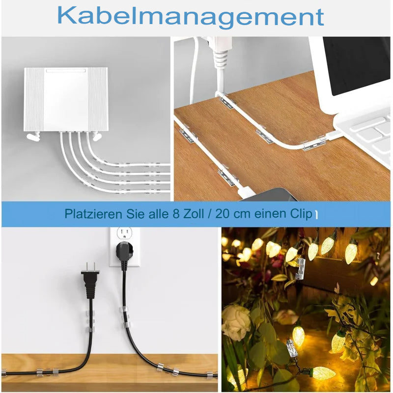 Klare Klebeclips Organizer