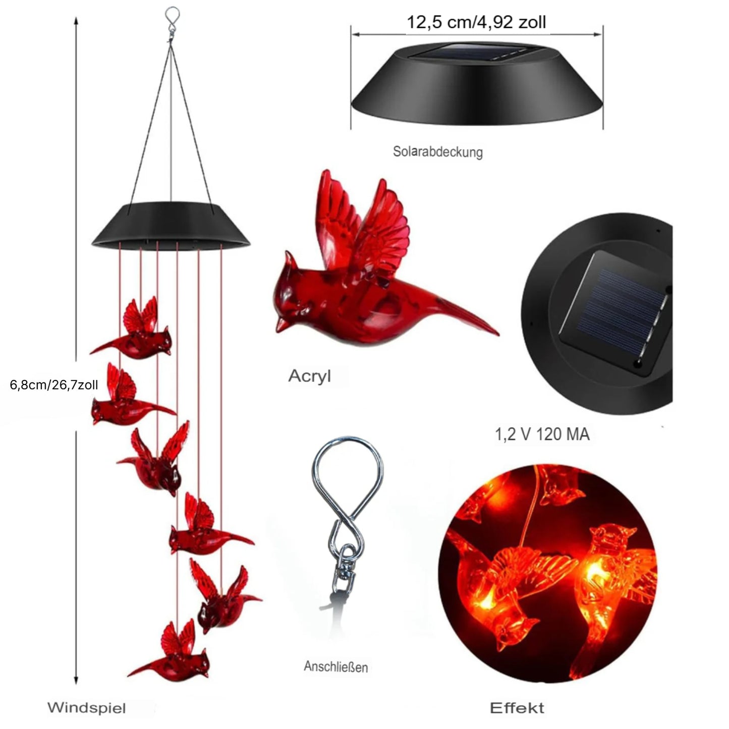 Solar Kolibri Windspiel