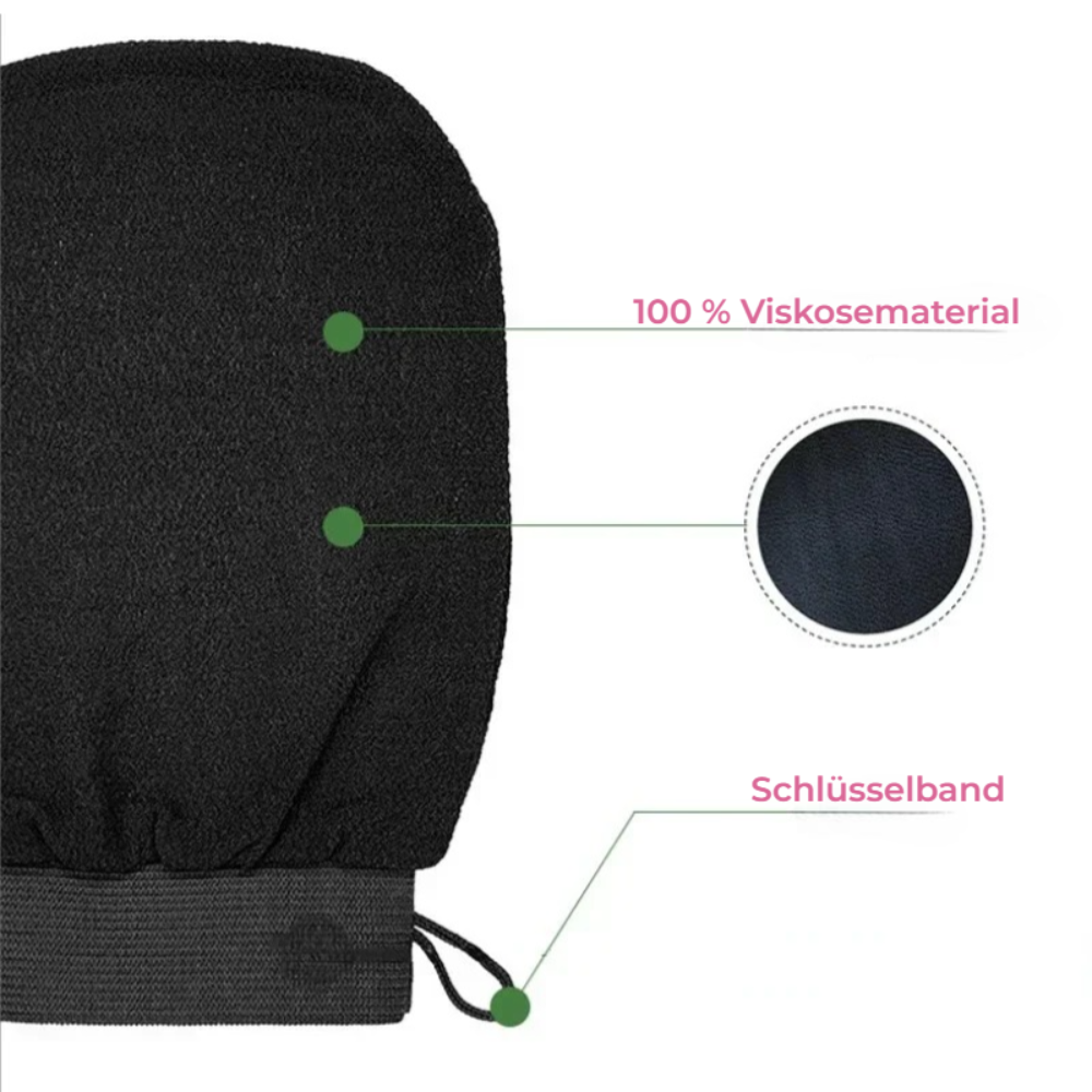 Schwarze Peeling-Handschuhe