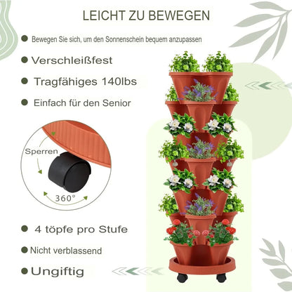 7-stufiger Pflanzenturm