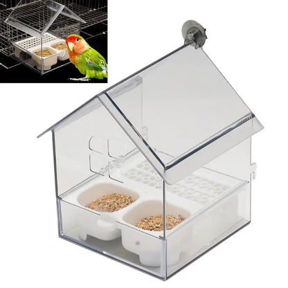 Transparenter Papageien Futterspender