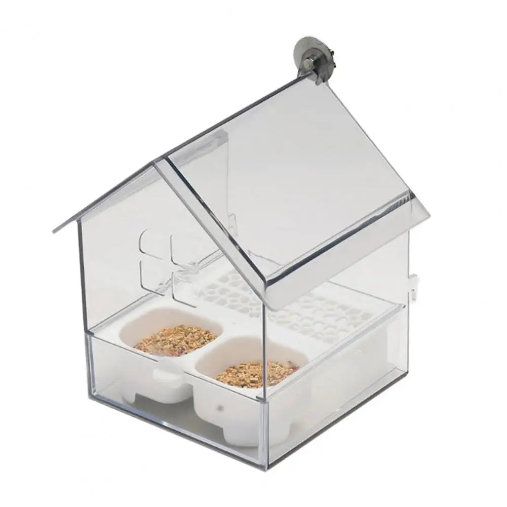 Transparenter Papageien Futterspender