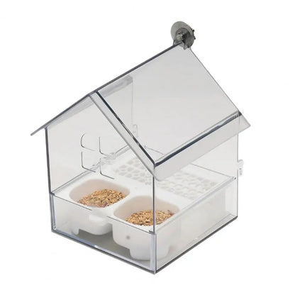 Transparenter Papageien Futterspender