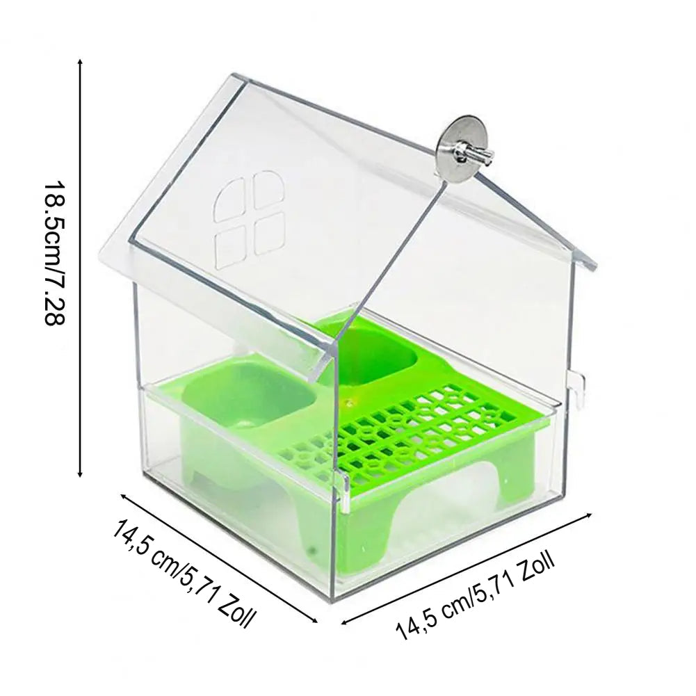 Transparenter Papageien Futterspender
