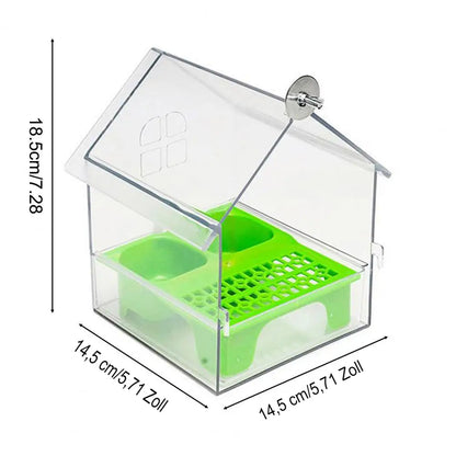 Transparenter Papageien Futterspender