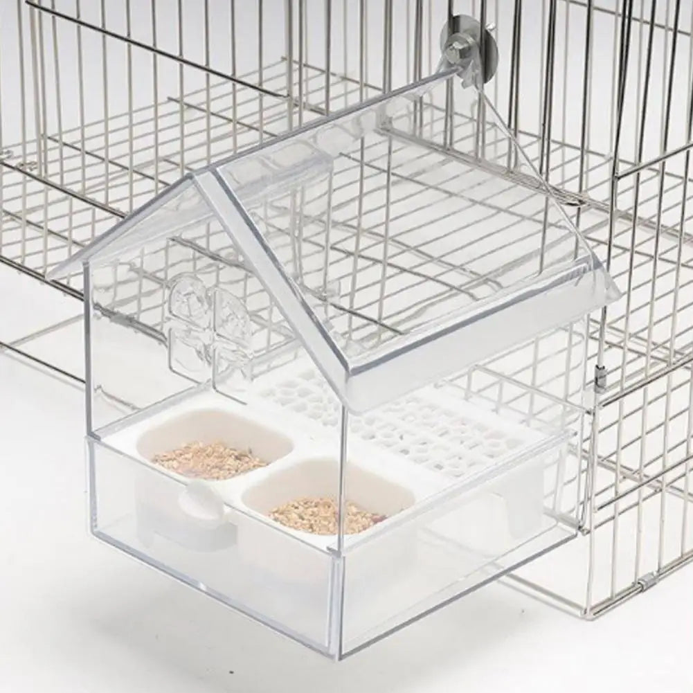 Transparenter Papageien Futterspender