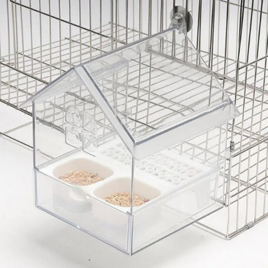 Transparenter Papageien Futterspender
