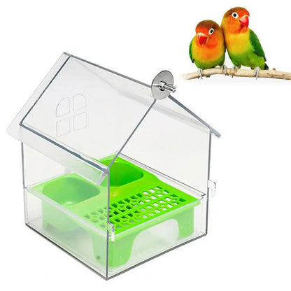 Transparenter Papageien Futterspender