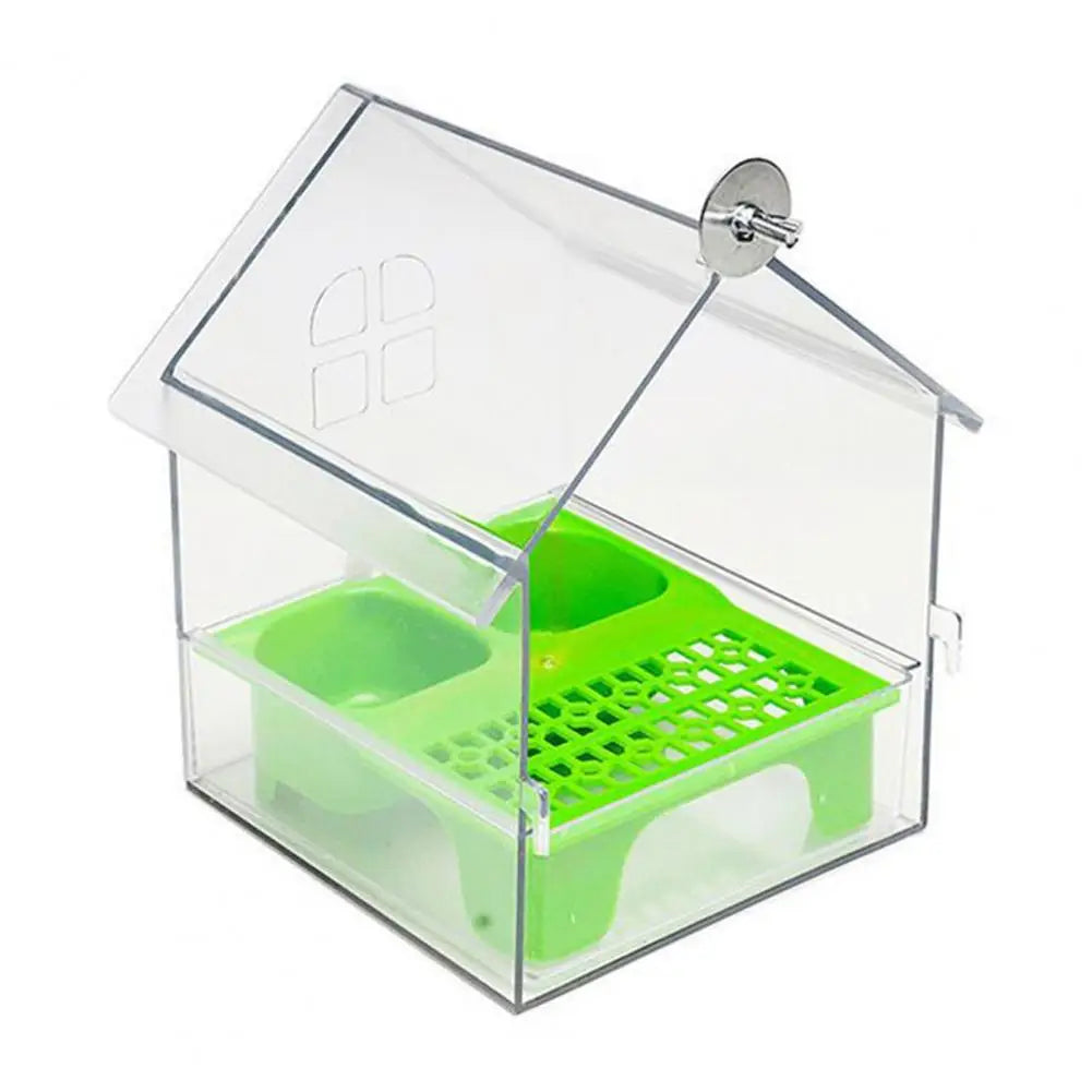Transparenter Papageien Futterspender